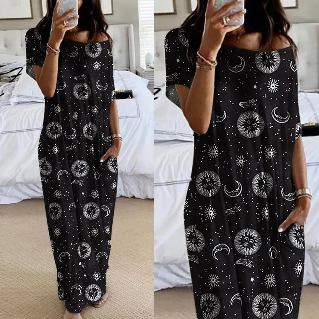 Платье женское длинное с круглым вырезом однотонный белый вечерний сарафан