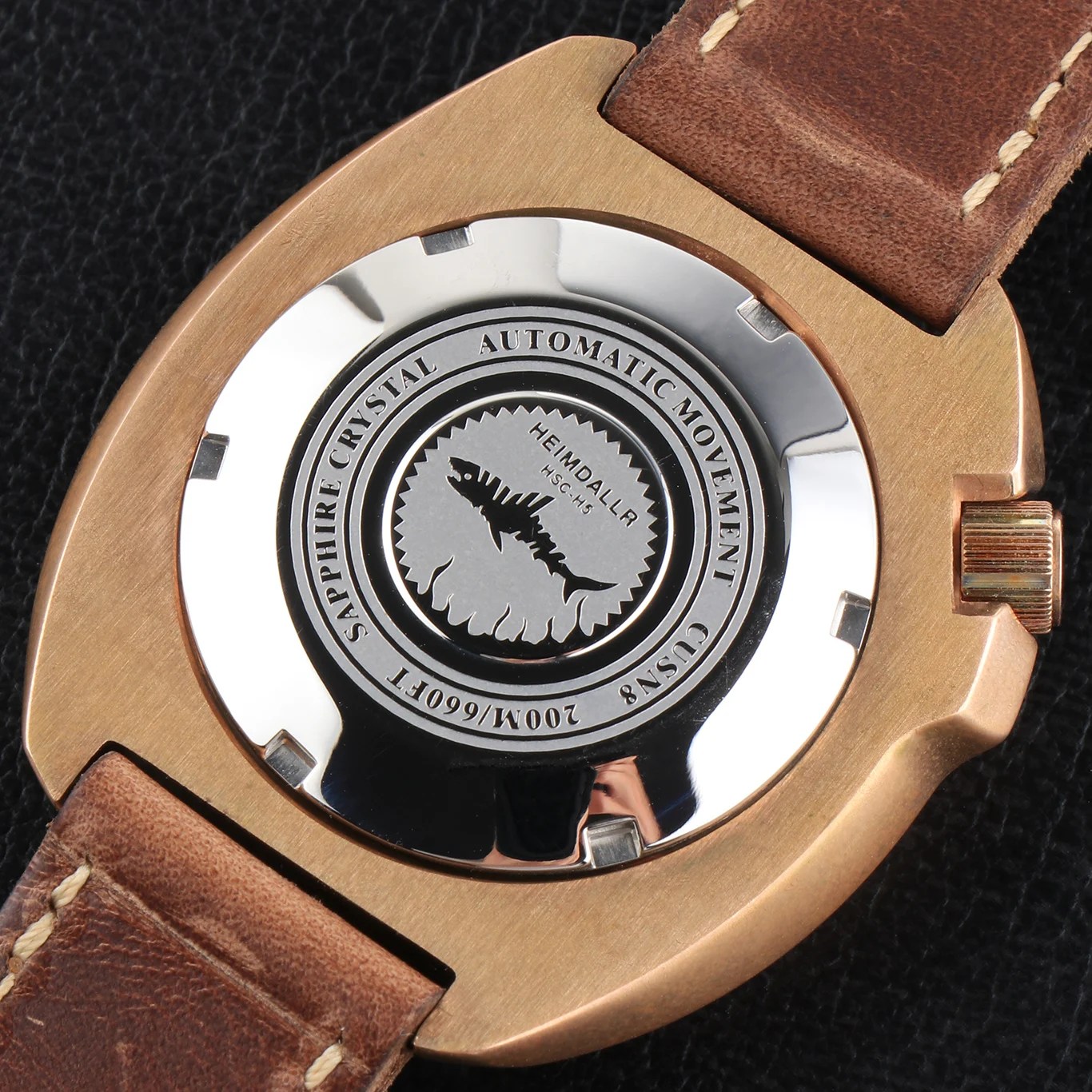 

Men's Watch 45mm Sapphire Glass Crystal CUSN8 Bronze Case Turtle Japan NH35 Movement Automatic Movement Luminous Leather Strap