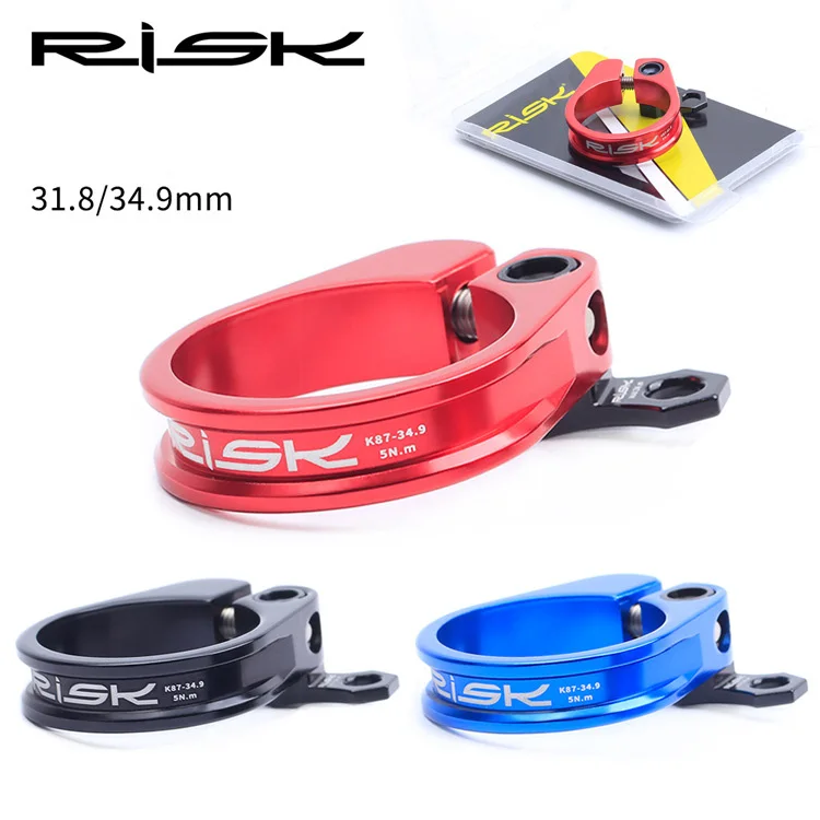

RISK 31.8/34.9mm MTB Bicycle Seat Post Clamp With Cable Organizer Ultralight Lock Bike Seatposts Clamps Road Bike Seatpost Clip