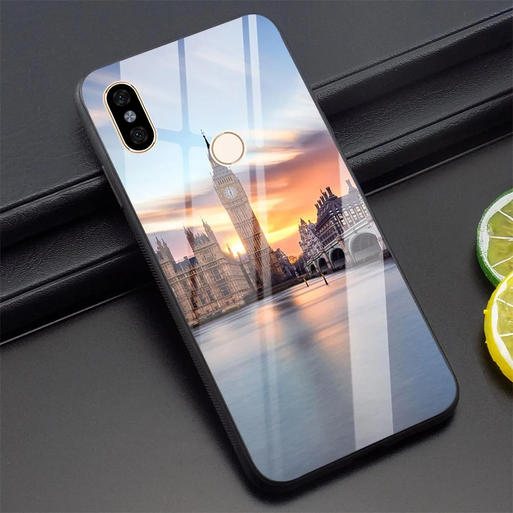 Big Ben Phone Cover For Redmi 4X Tempered Glass Case Mi A1 A2 8 Lite 9 Poco F1 6A Note5/6/7 Pro | Мобильные телефоны и