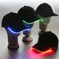 LED Light Flash Baseball Cap Fashion LED Lighted Glow Club Party Black Fabric Travel Hat Baseball Cap