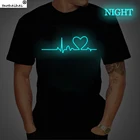 Новинка 2020, Мужская футболка, светящиеся топы с принтом Love, летняя футболка для женщин и мужчин, футболки, мужская футболка с коротким рукавом, мужская одежда