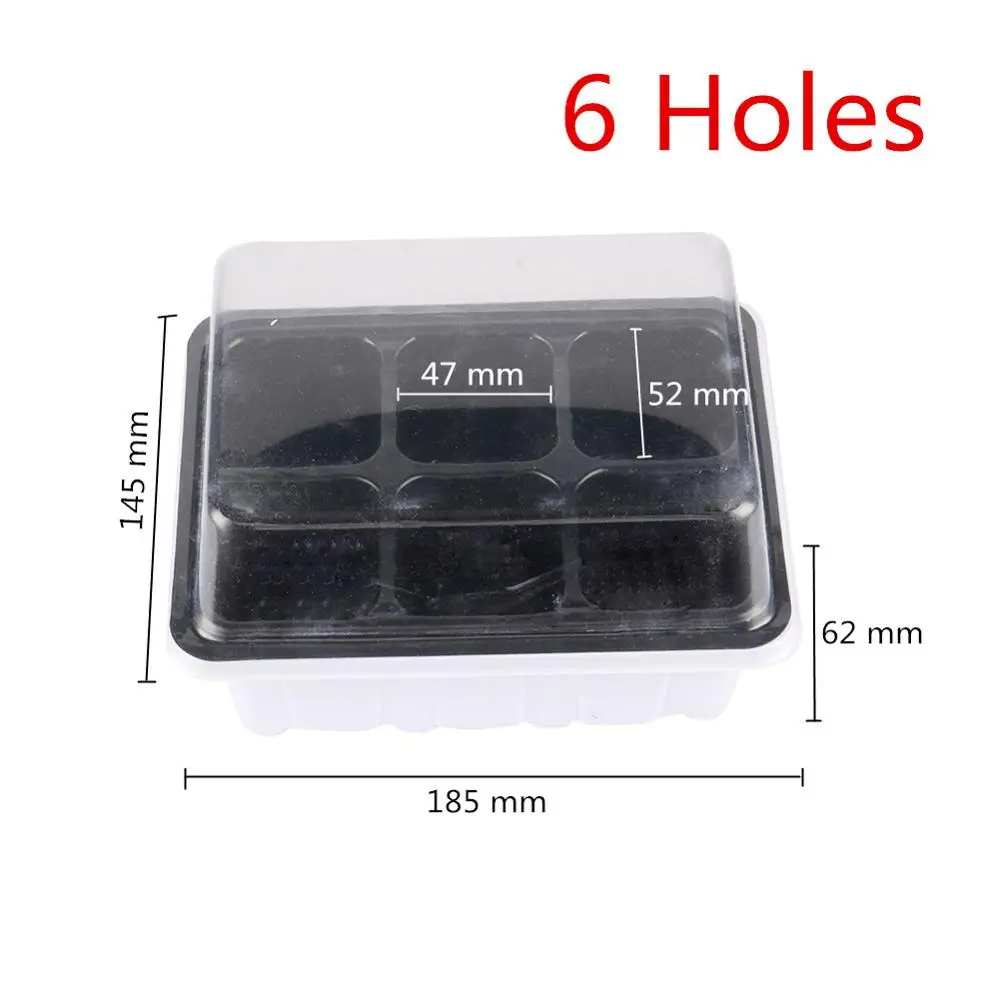 6 holes 6/12 ячеек, пластиковые горшки для питомцев, горшки для выращивания растений, поднос для рассады, ящик для проращивания с крышкой, принадлежности для садоводства - Цвет: 6 holes