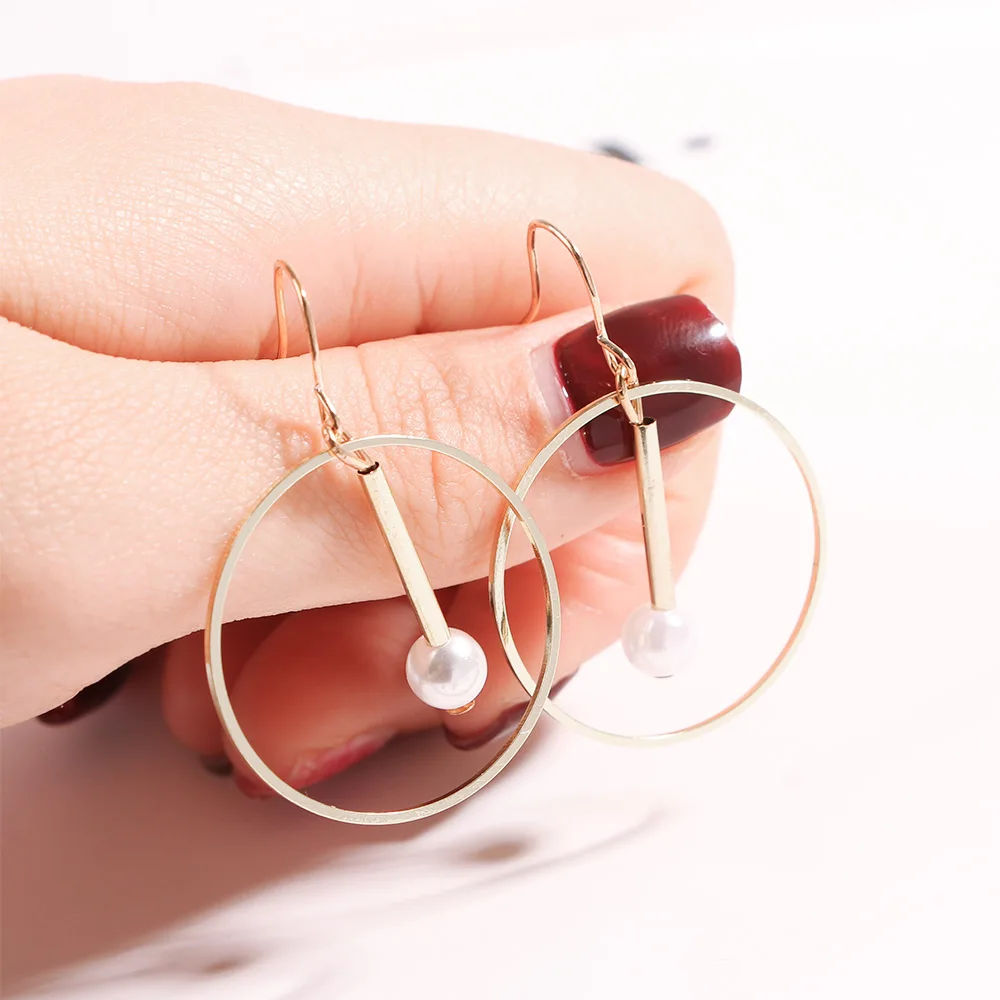 Корейские минималистичные шикарные стильные серьги металлические изогнутые