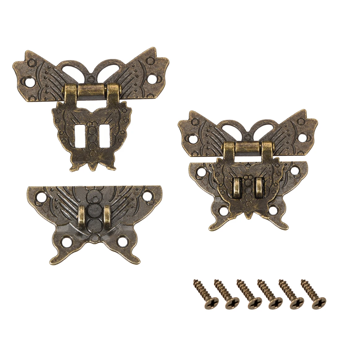 Uxcell 2 комплекта деревянный ящик для груди прямоугольная застежка защелка