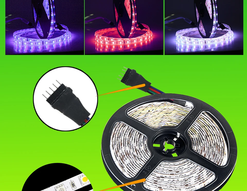 5 м 5050 светодиодная лента светильник DC12V RGB освещение кухонного шкафа праздничный декор светодиодный лента 60 светодиодный s/M водонепроницаемый тв подсветка