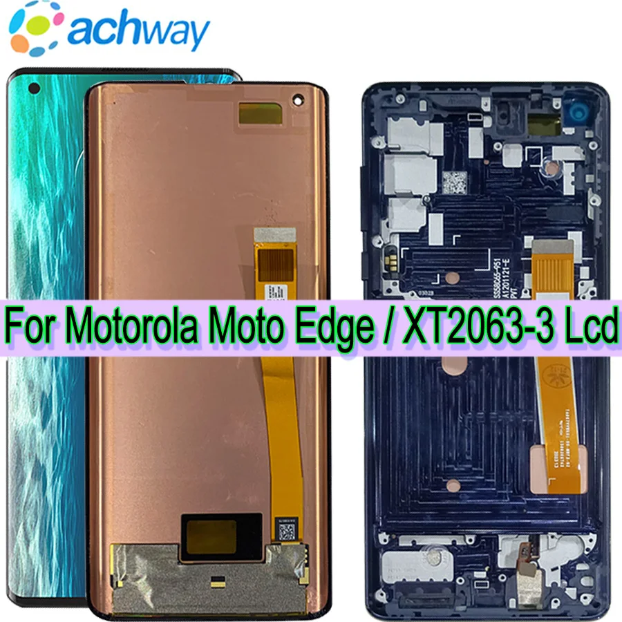 

ЖК-дисплей для Motorola Moto Edge диагональю 100% дюйма с дигитайзером сенсорного экрана и рамкой для дисплея Moto Edge