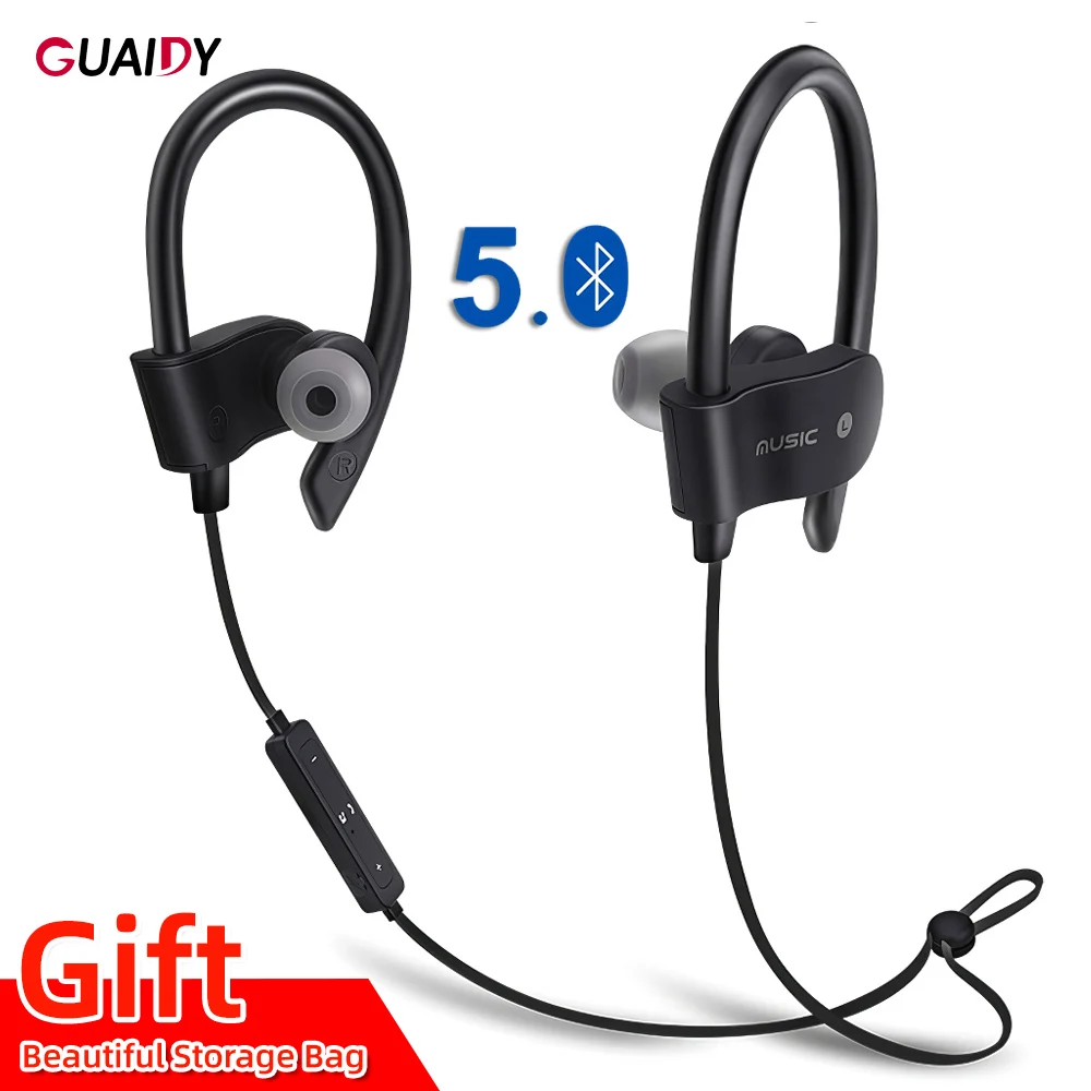 Спортивные наушники беспроводные Bluetooth V5.0 с микрофоном гарнитуры для Samsung Note 8 Huawei