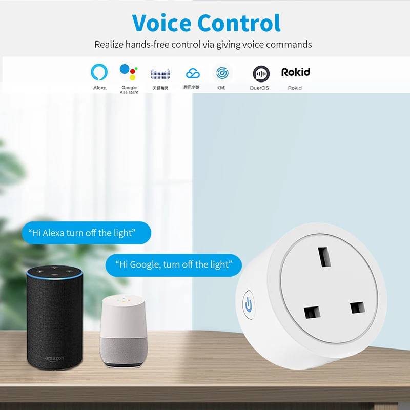 Tuya Smart Plug Wi-Fi розетка UK 16A Мощность монитор приложение пульт дистанционного