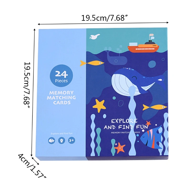 

Baby Training Puzzle Cognitive Cards Educational Cartoon Vehicle Animal Fruit Set Matching Game English Learning Toys