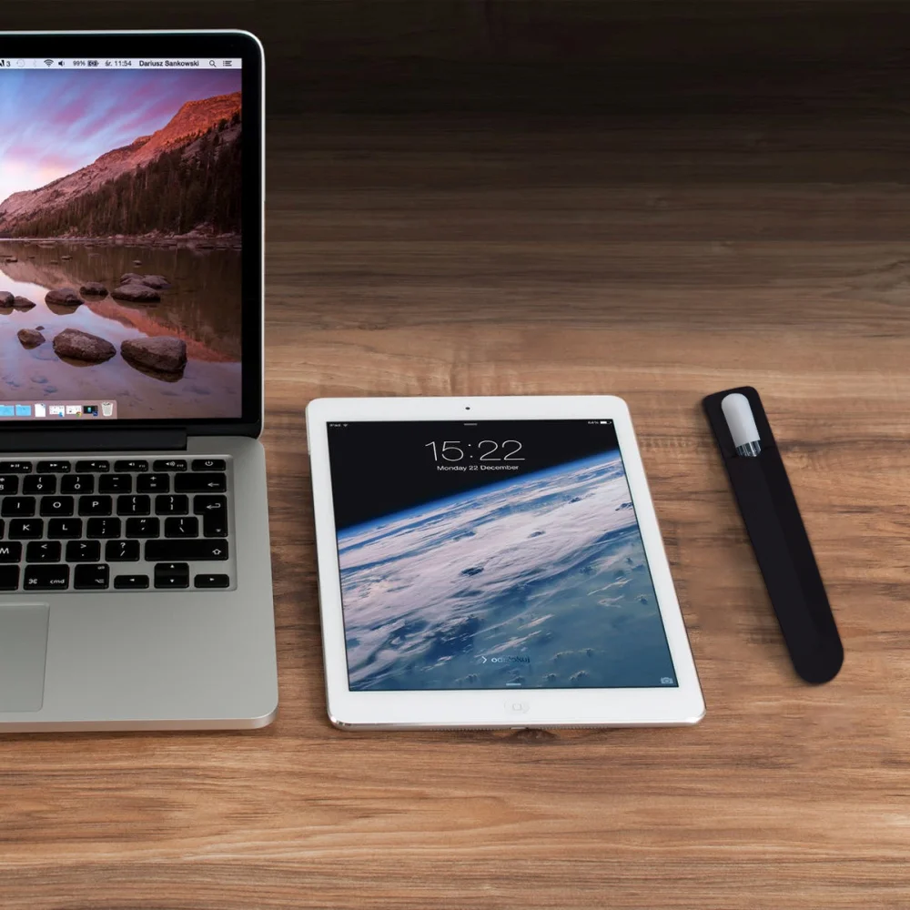 

2pcs Sticky Stylus Sleeve Cover Screen Touch Pen Protective Cover Compatible for Apple Pencil (Black, Round Head)