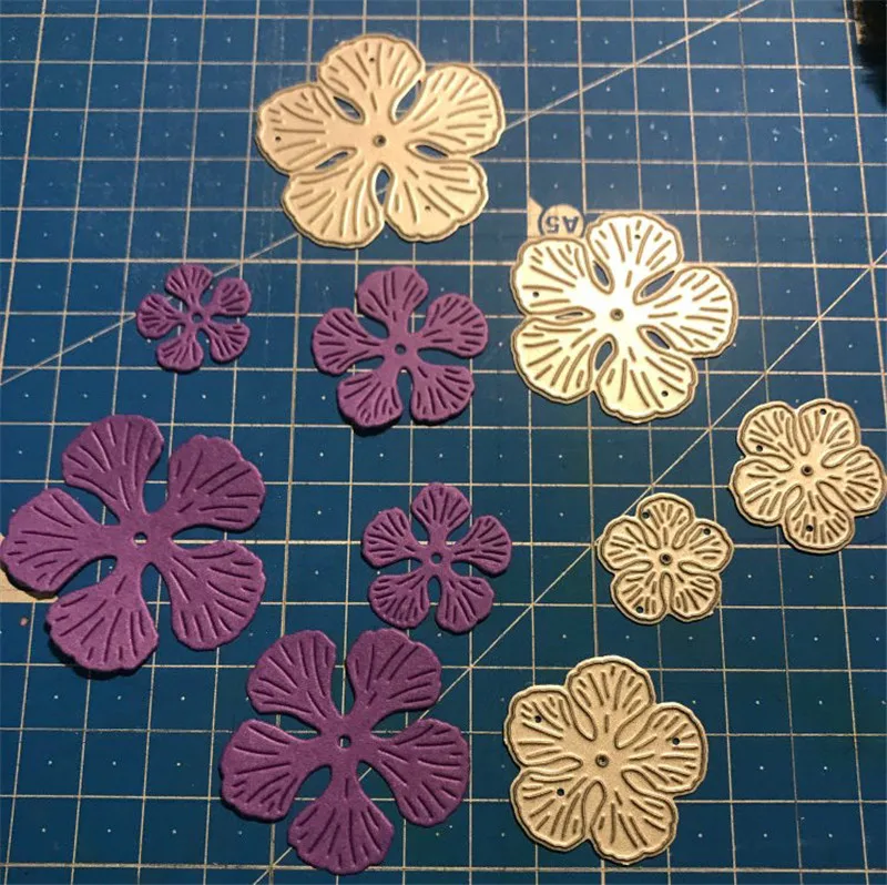 5 шт. цветок сшитые металлические режущие штампы Рождество Новый трафарет для DIY