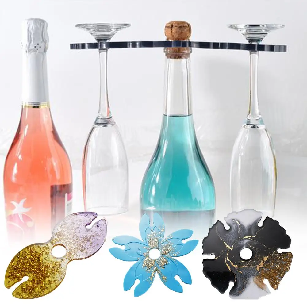 Новые винно Стекло стеллаж для выставки товаров нерегулярные цветок лоток