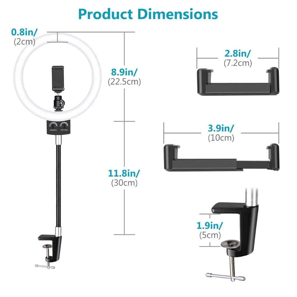 Neewer 8 9 дюймовая подсветка веб камеры для Logitech с регулируемой яркостью USB