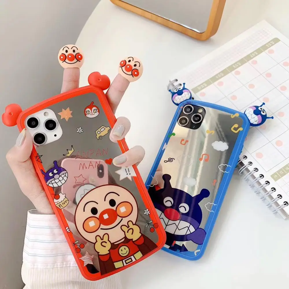 3D мультфильм аниме anpanman кукла зеркальная рамка силиконовый мягкий чехол для