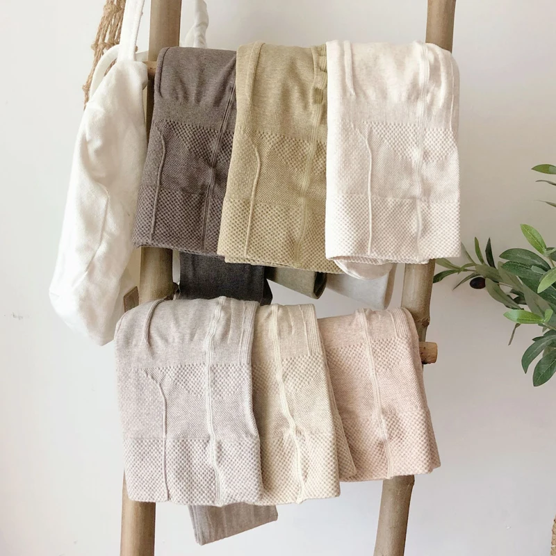 Теплые колготки карамельных цветов на осень и зиму Плотные хлопковые с высокой