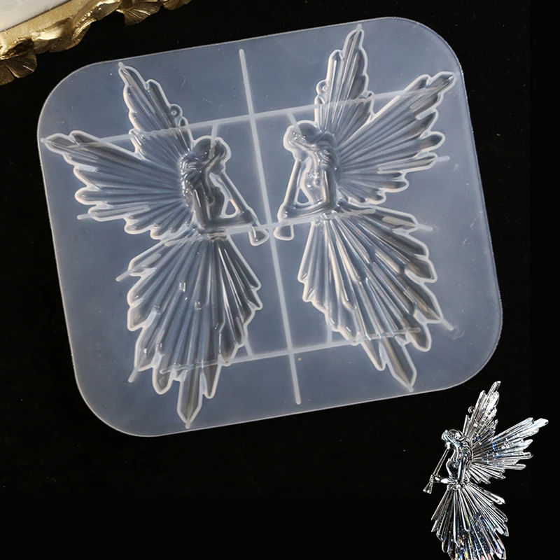 

Girl with Flute Epoxy Resin Molds DIY Angel Plaster Aromatherapy Silicone Mould Handmade Crafts Jewelry Tool