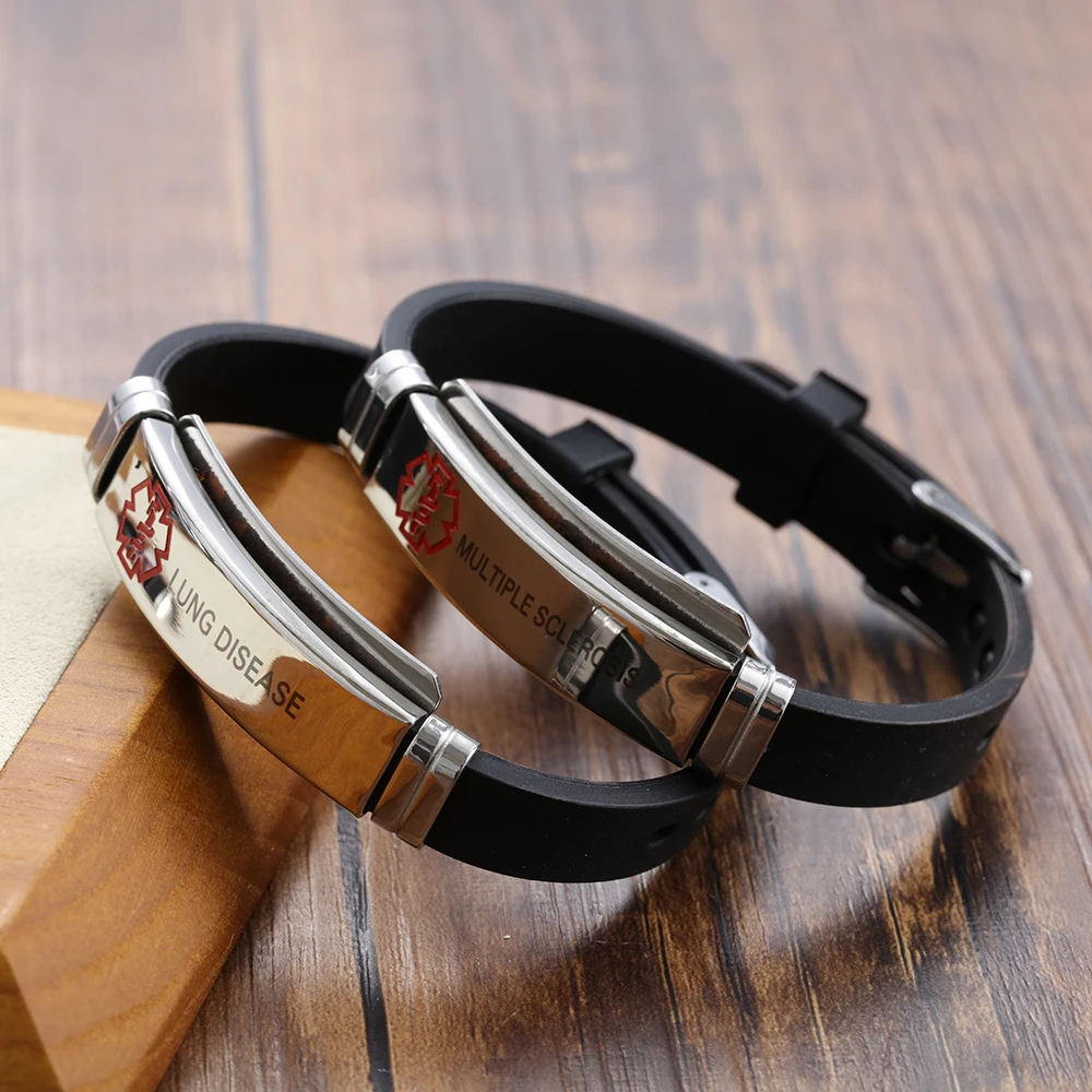 Женские и мужские браслеты из силикона нержавеющей стали с медицинским