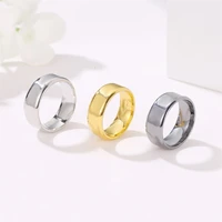 zemo classic smooth gold finger rings for lovers simple silver color rings for women men finger jewelry love gift for families