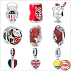 Лидер продаж 100% натуральная 925 пробы серебро красное вино кружка любящее сердце формы, очаровательный, подрходит к оригиналу Pandora, браслеты и бр