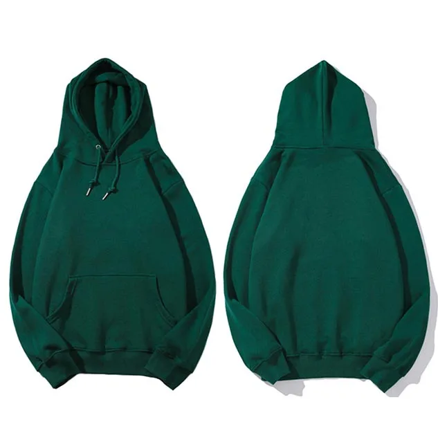 A18849 Green Простой зеленый свитер с капюшоном, Мужской пуловер с капюшоном, осень, уличная Корейская толстовка с капюшоном Харадзюку, повседневная черная, белая - Цвет: A18849 Green