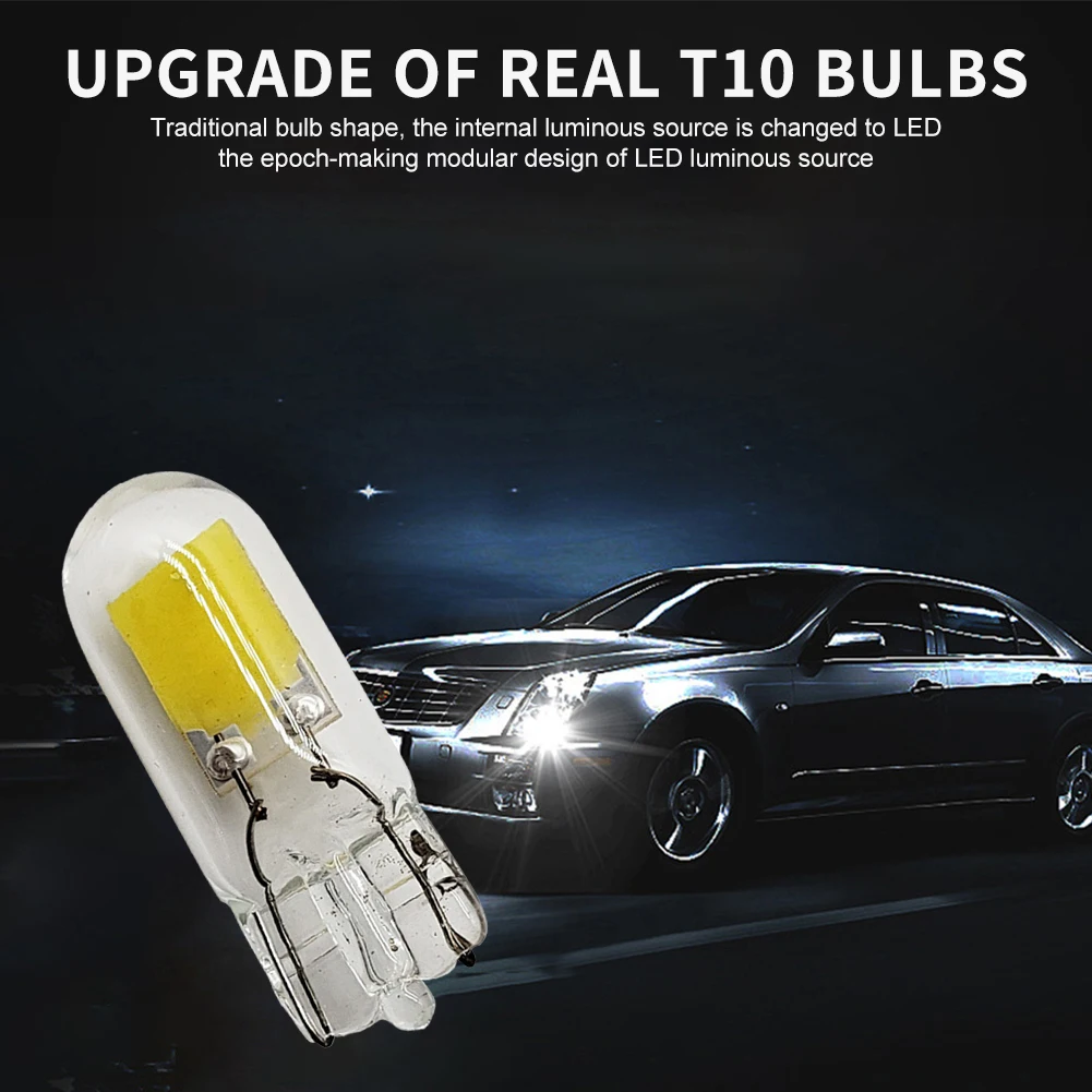 

12V 2PCS W5W T10 LED Bulb 1.2W 6000K White 100LM Car Interior Map Reading Dome Lamp License Plate Light Driving Side Marker hot