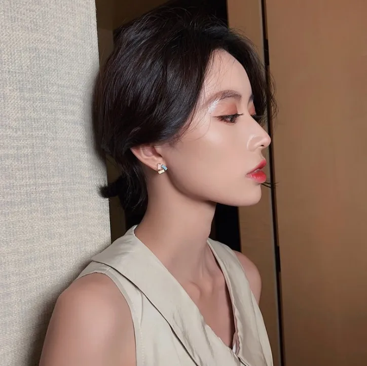 Винтажные маленькие серьги ювелирные изделия с бантом и цветком геометрические