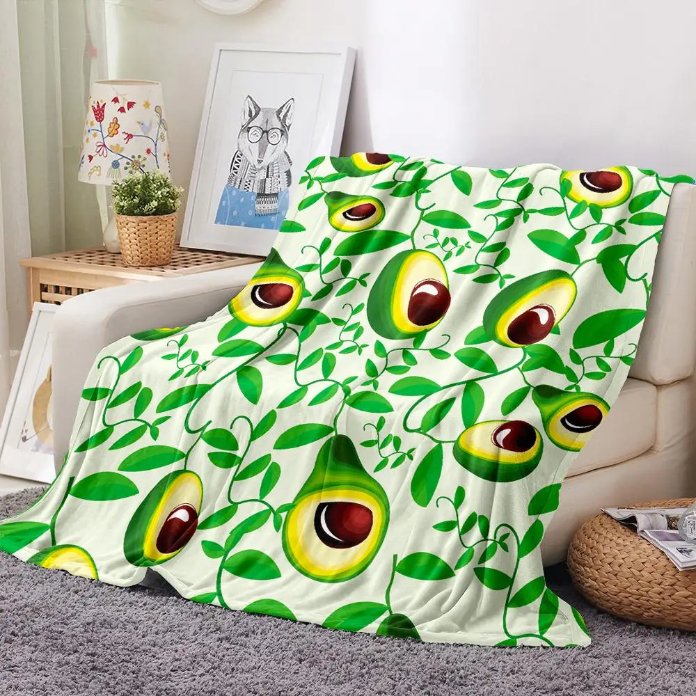 3D принт зеленый фруктовый фланель Одеяло авокадо пушистый ворсом домашнего