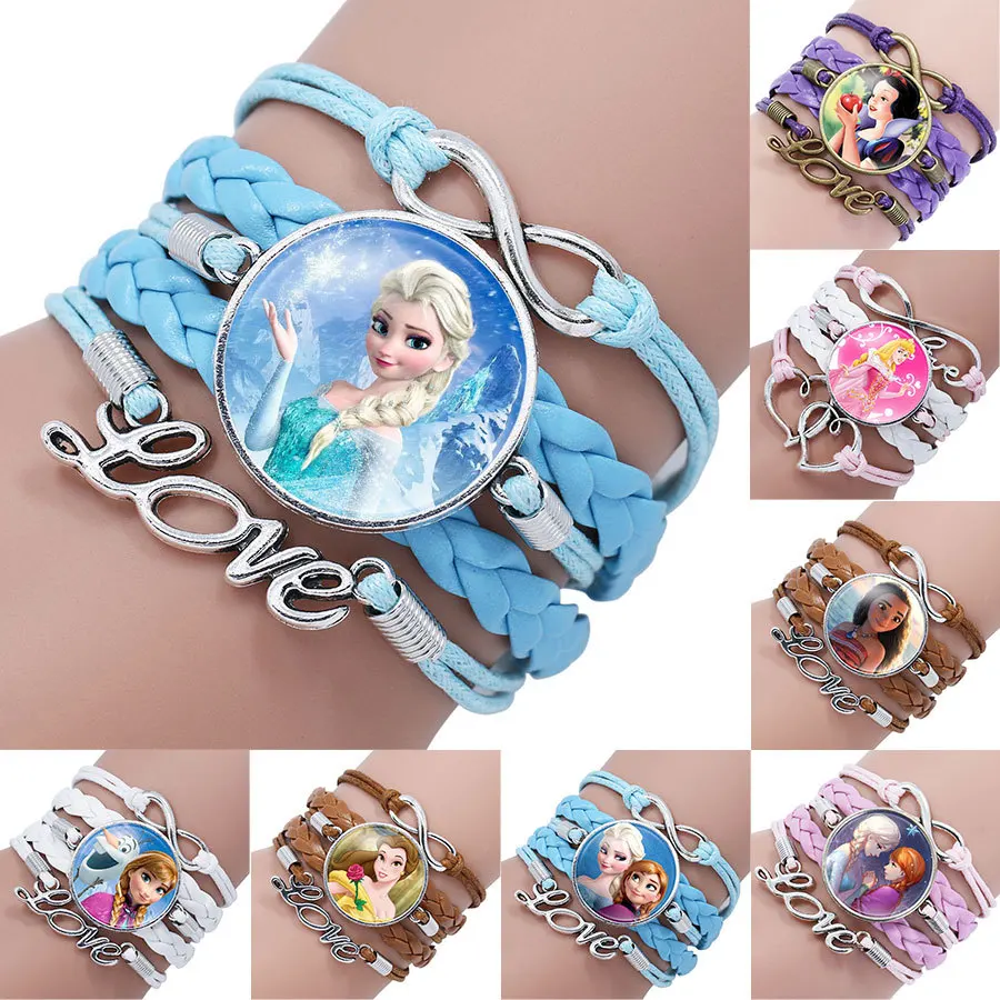 

Disney Frozen 2 Elsa Anna Princess aisha Cartoon Bracelet Action Figure Toys lovely Wristand Girl Gift Christmas Gifts Toys