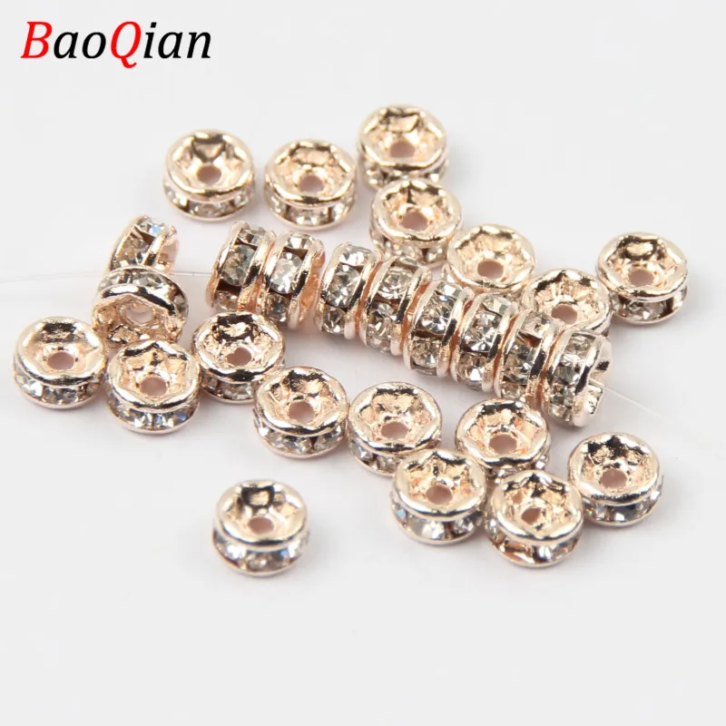 Разноцветные металлические бусины-стразы 50 шт. 4 мм для самостоятельного