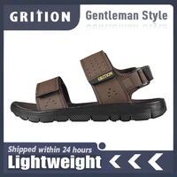 grition mens outdoor sandals non slip summer trekking fashion beach black breathable flat designer quick drying 2021 size 45 hot