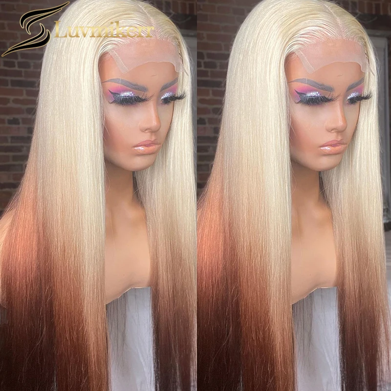 Парик из прозрачных человеческих волос Hd с эффектом омбре 613 светлый цвет 13x6