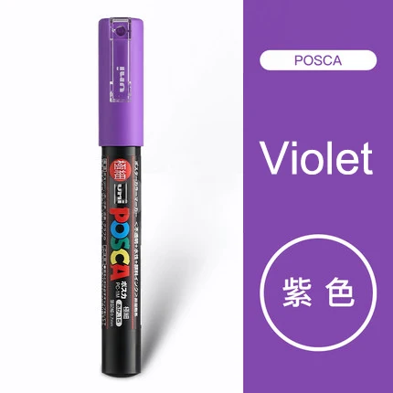 purple 3 шт Япония UNI POSCA Маркер Краска Ручка PC-1M ручная краска ed картина в стиле комикса поп-плакат рекламная ручка 0,7 круглая головка вода - Цвет: purple
