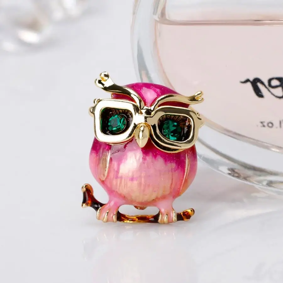 Женская милая маленькая брошь в форме совы модная из сплава для одежды сумки с