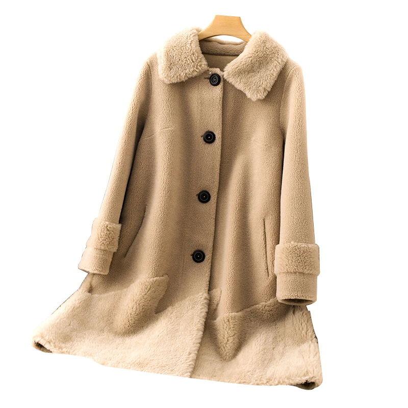30 шерстяное пальто из искусственного меха длинное зимнее Женское осеннее