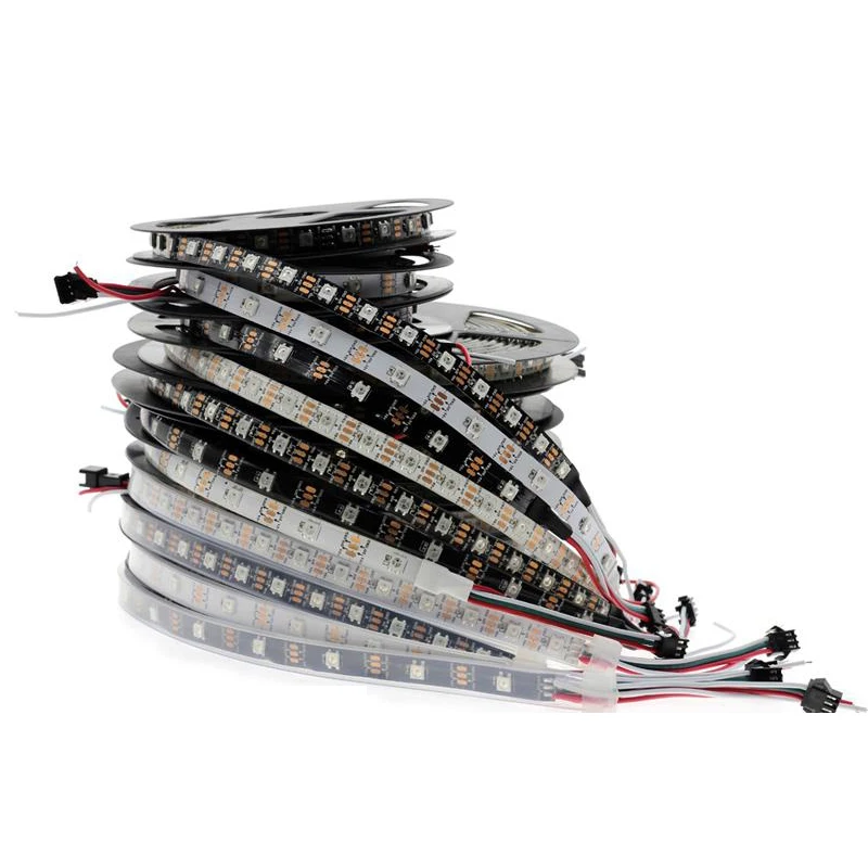 Светодиодная лента WS2812B 5050 RGB водонепроницаемая светодиодная WS2812 5 м