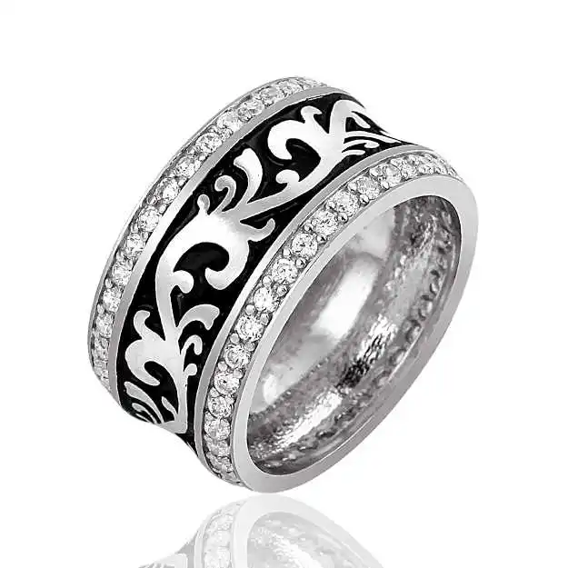 

Sterling silver Rhodium Plated Wedding Ring