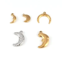 5pcs stainless steel charms cute moon charms pendant silver gold color moon pendant making for diy jewelry handmade accessories
