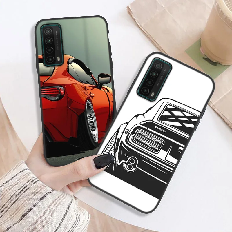 For Huawei P Smart 2019 Case Soft Silicone Cover For Huawei Nova 5T P Smart 2021 PSmart S 2019 PSmart Z 2020 Sports Cars Cases