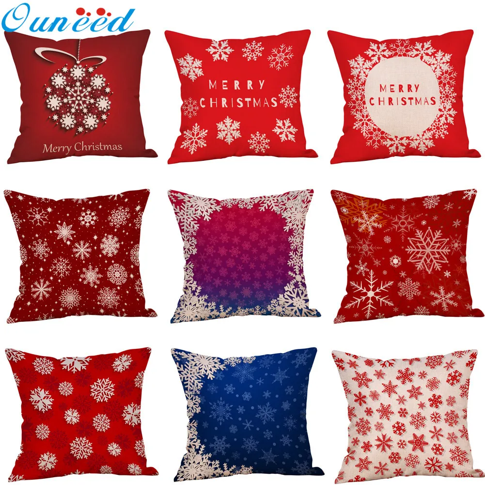Ouneed наволочка для подушки красивый чехол со снежинками Праздничный