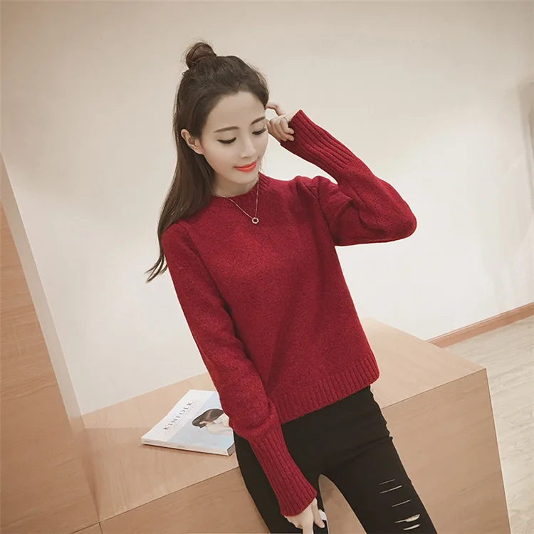 

Ladies Sweater Long-sleeved Warm Sweatshirt with Decorative Sweater Knit Sweater Young Women Casual Streetwear Autumn Top