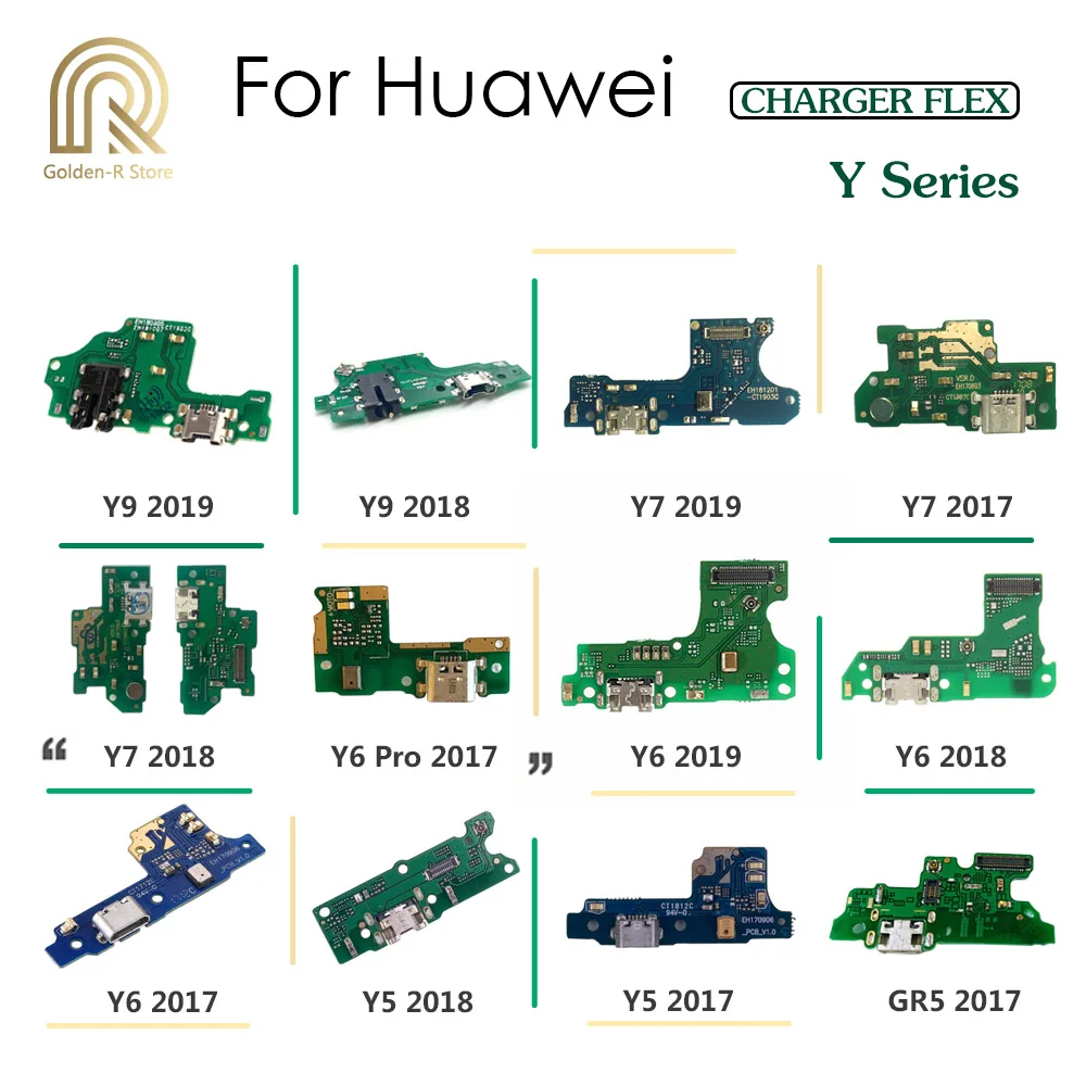 Плата подключения зарядного порта Golden R гибкий кабель с микрофоном для HuaWei Y9 Y7 Y6 Pro