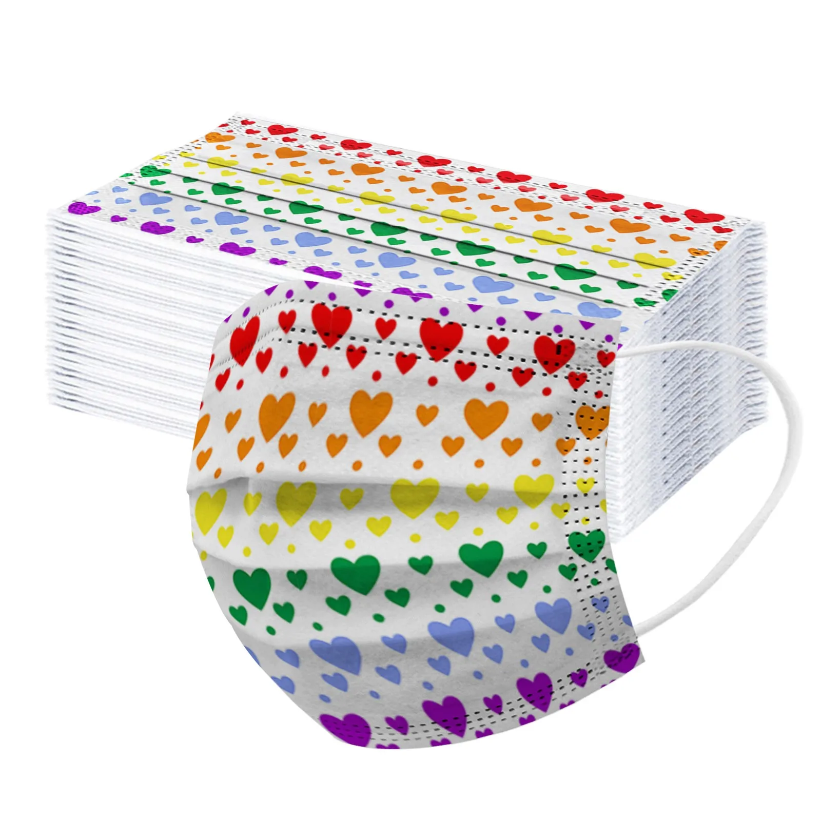 50/100 шт. Цвет граффити с принтом маски одноразовые Для женщин мужчин нетканые для