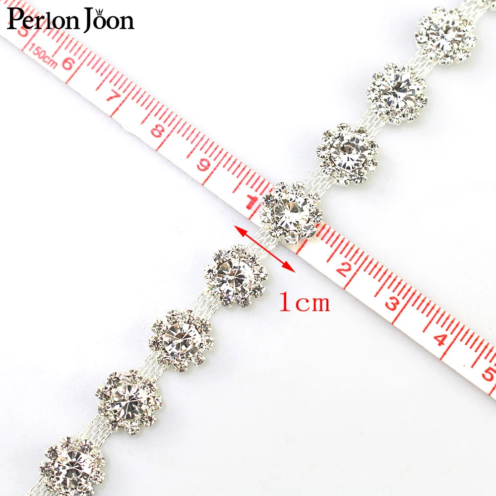 1 ярд круглые плотные хрустальные мигание стразы отделка металлическая цепочка