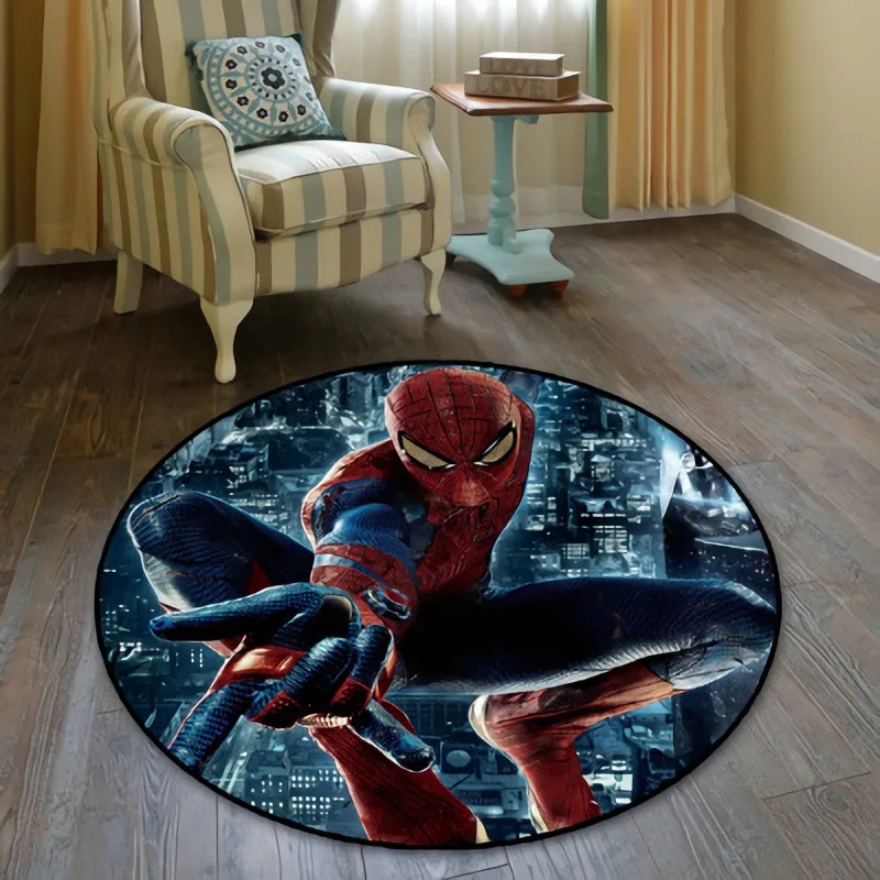 

100cm Round Baby Playmat Spiderman Rug for Living Room Washable Bedroom Large Area Rugs Floor Carpet for Parlor Mat Home