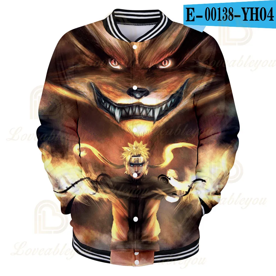 

Naruto Fashion High Quality Baseball Jackets Men Boys Coat Jacket Bomber Jackets Streetwear Spring Autumn Baseball Uniform