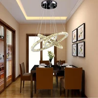 modern led lustre chandelier restaurant bar porch light window clothing store dining room ring crystal decoration lighting lamp