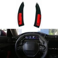 2pcs car steering wheel shift paddle gear paddles extender stickers for peugeot 2008 3008 5008 508l car styling accessories