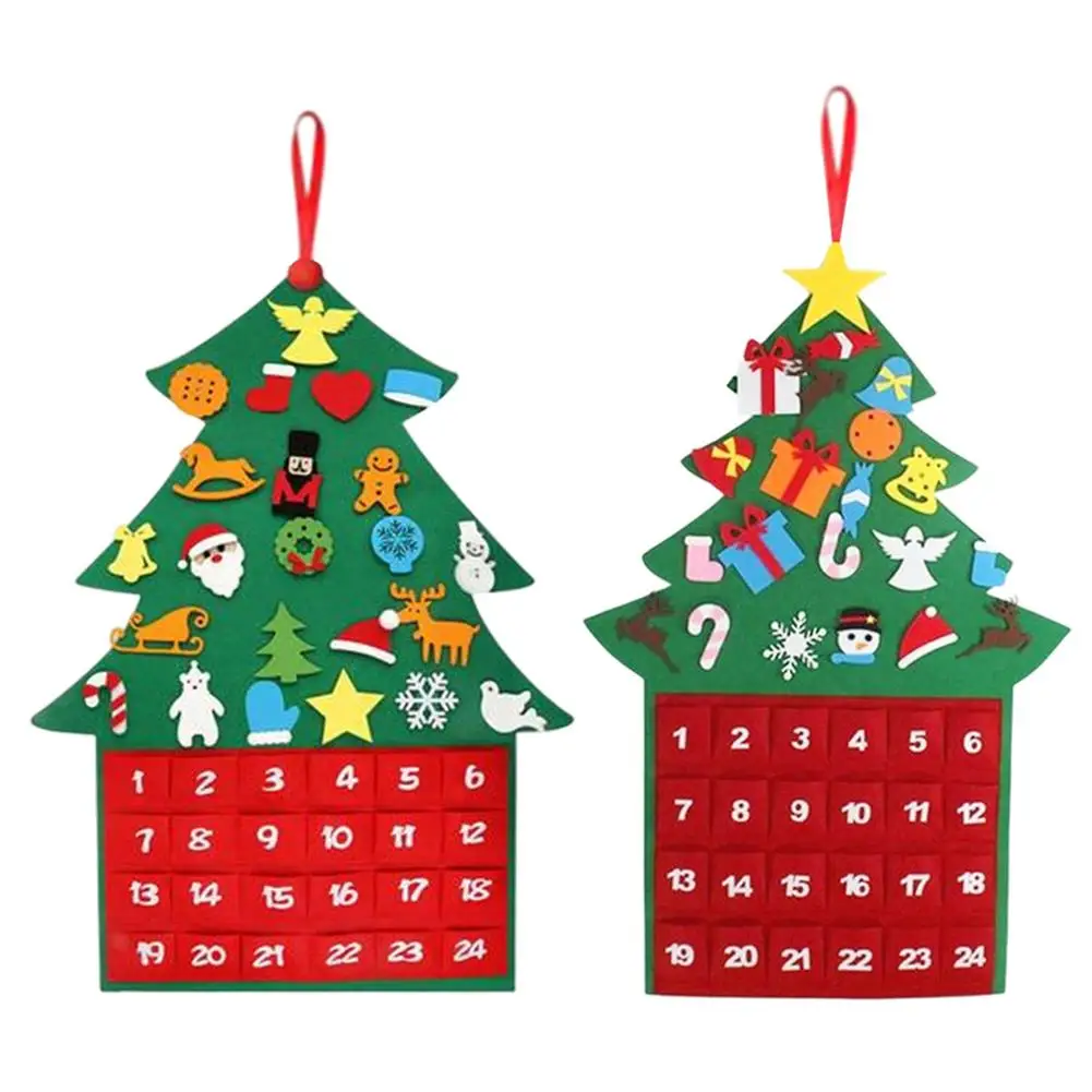 

Felt Christmas Tree Advent Calendar 2021 For Christmas Felt Fabric 24 Days Countdown Christmas Tree Advent Calendar Christmas