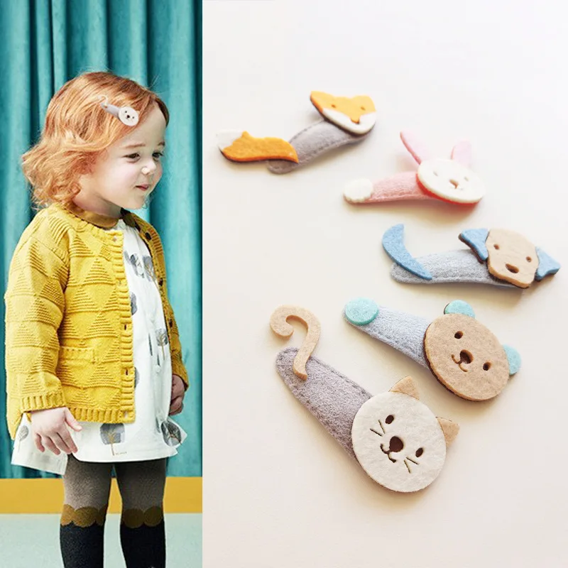 1 шт. Новые Креативные милые заколки для волос с мультяшным котом медведем лисой